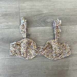 Abercrombie Floral Ruffle Bikini Top